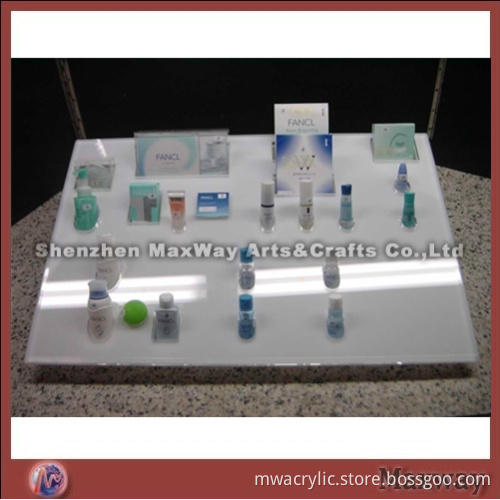 White Square Desktop Clear Acrylic Cosmetic Holder Rack